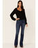 Idyllwind Women's Doris Lurex Stripe Long Sleeve Top  , Black, hi-res