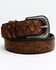 Cody James Men's Pirarucu Embroidered Belt, Brown, hi-res
