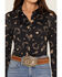 Image #3 - Idyllwind Women's Western Conversation Print Long Sleeve Pullover Stretch Western Shirt, Black, hi-res