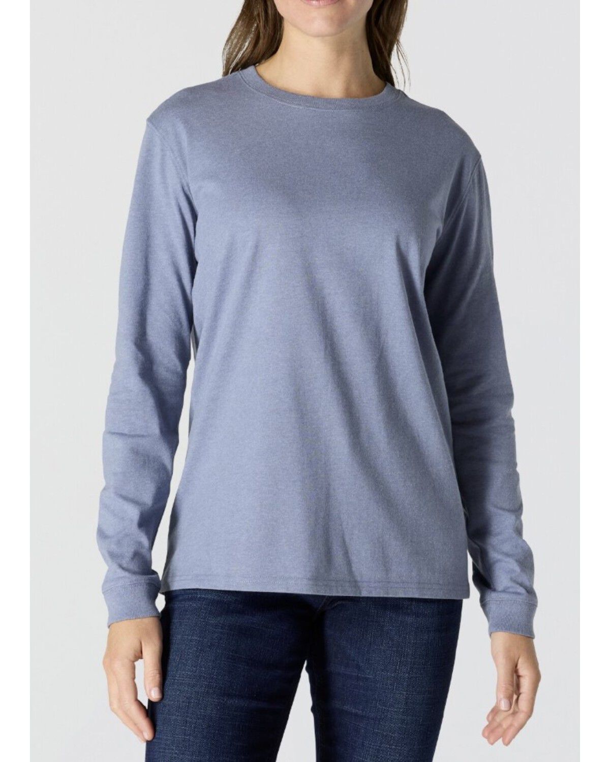 Image #1 - Carhartt Women's Loose Fit Heavyweight Long Sleeve Graphic Tee, Navy, hi-res