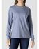 Image #1 - Carhartt Women's Loose Fit Heavyweight Long Sleeve Graphic Tee, Navy, hi-res
