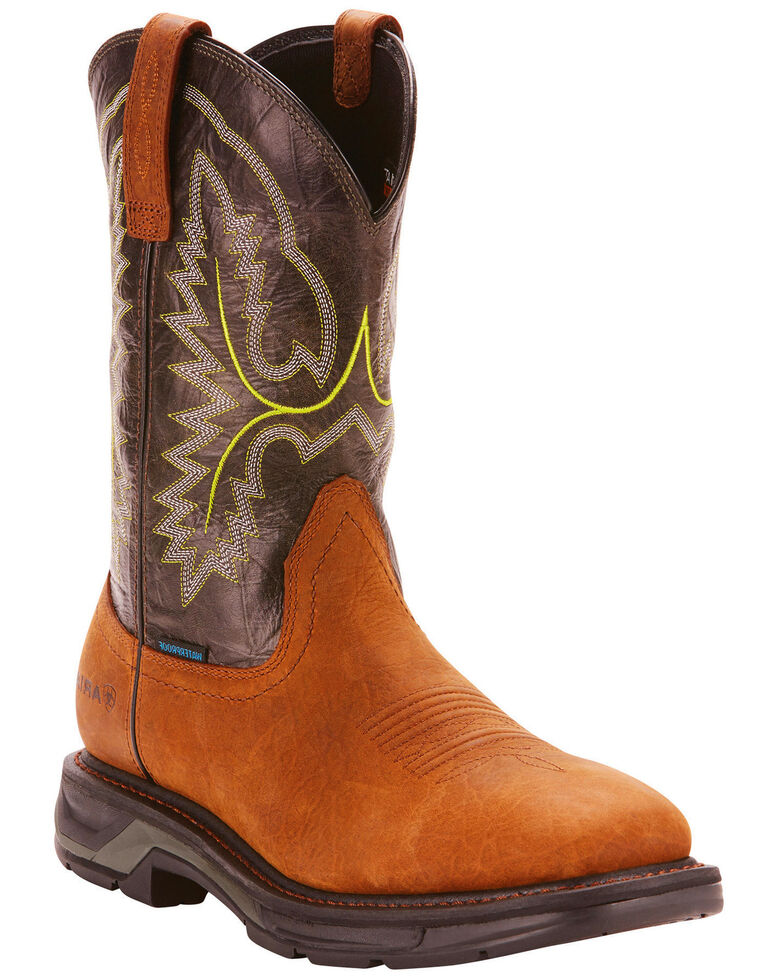 Ariat Men's Brown Workhog XT H20 Boots - Wide Square Toe | Boot Barn