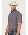 Cinch Men's ARENAFLEX Geo Print Short Sleeve Button Down Western Shirt , Navy, hi-res
