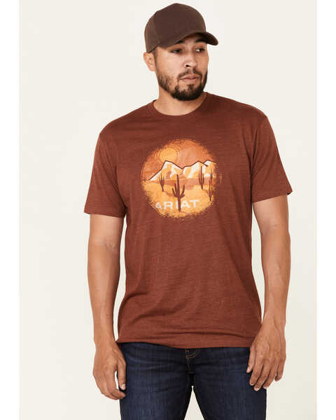 Ariat Men's Rust Desert Scape Graphic Short Sleeve T-Shirt , Rust Copper, hi-res