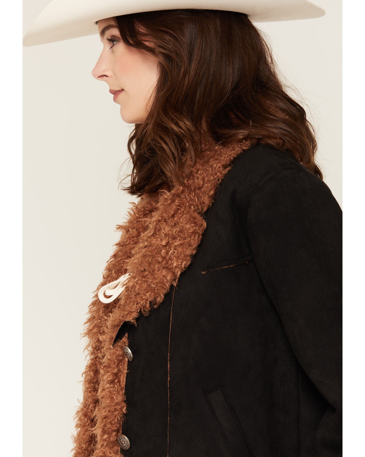 Image #2 - Idyllwind Women's Briggs Faux Suede Sherpa Blazer, Black, hi-res