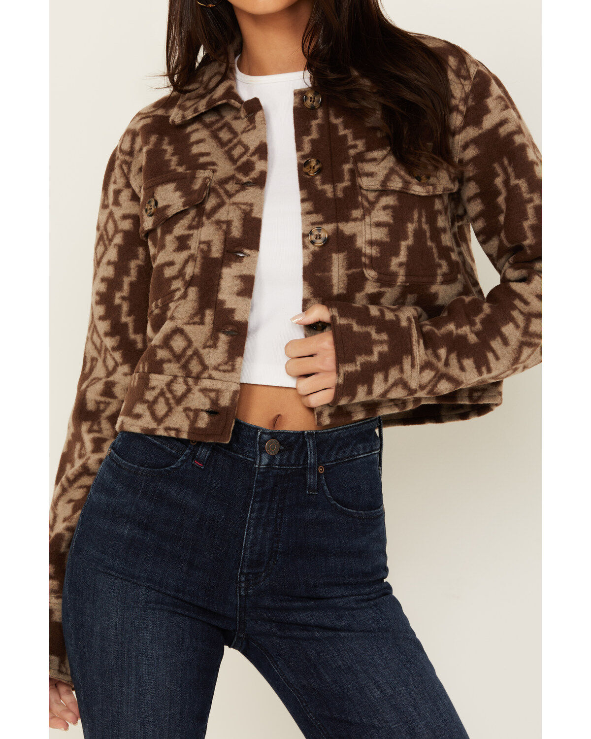 Image #3 - Shyanne Women's Cropped Southwestern Print Jacket, Medium Brown, hi-res