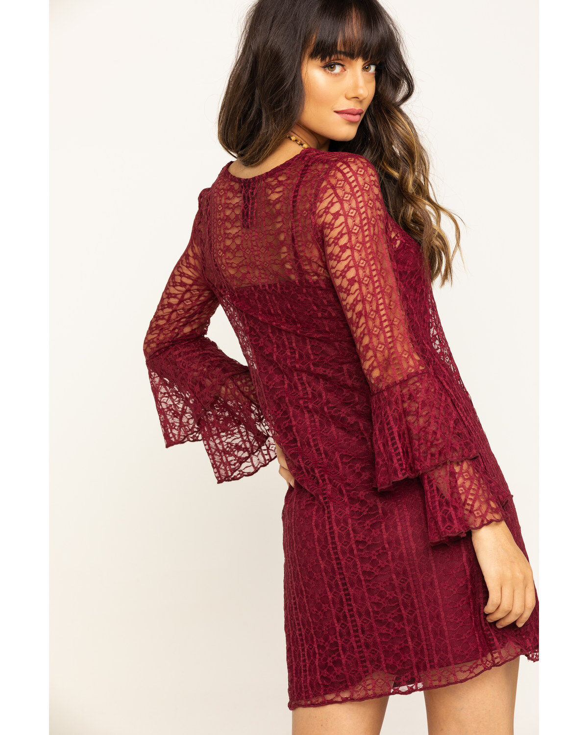 women's burgundy dress
