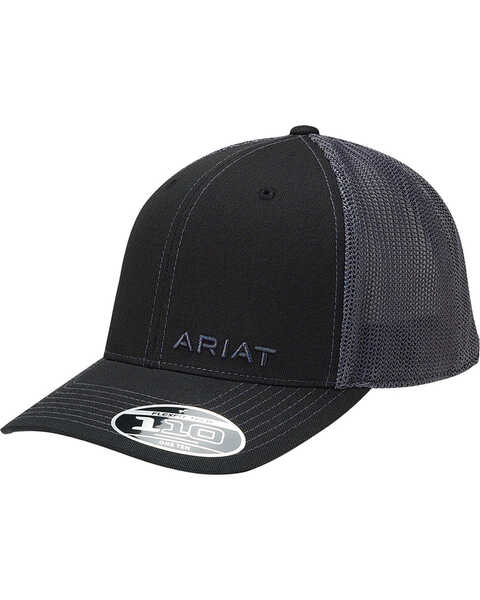 Ariat Men's Black On Black Baseball Cap , Black, hi-res