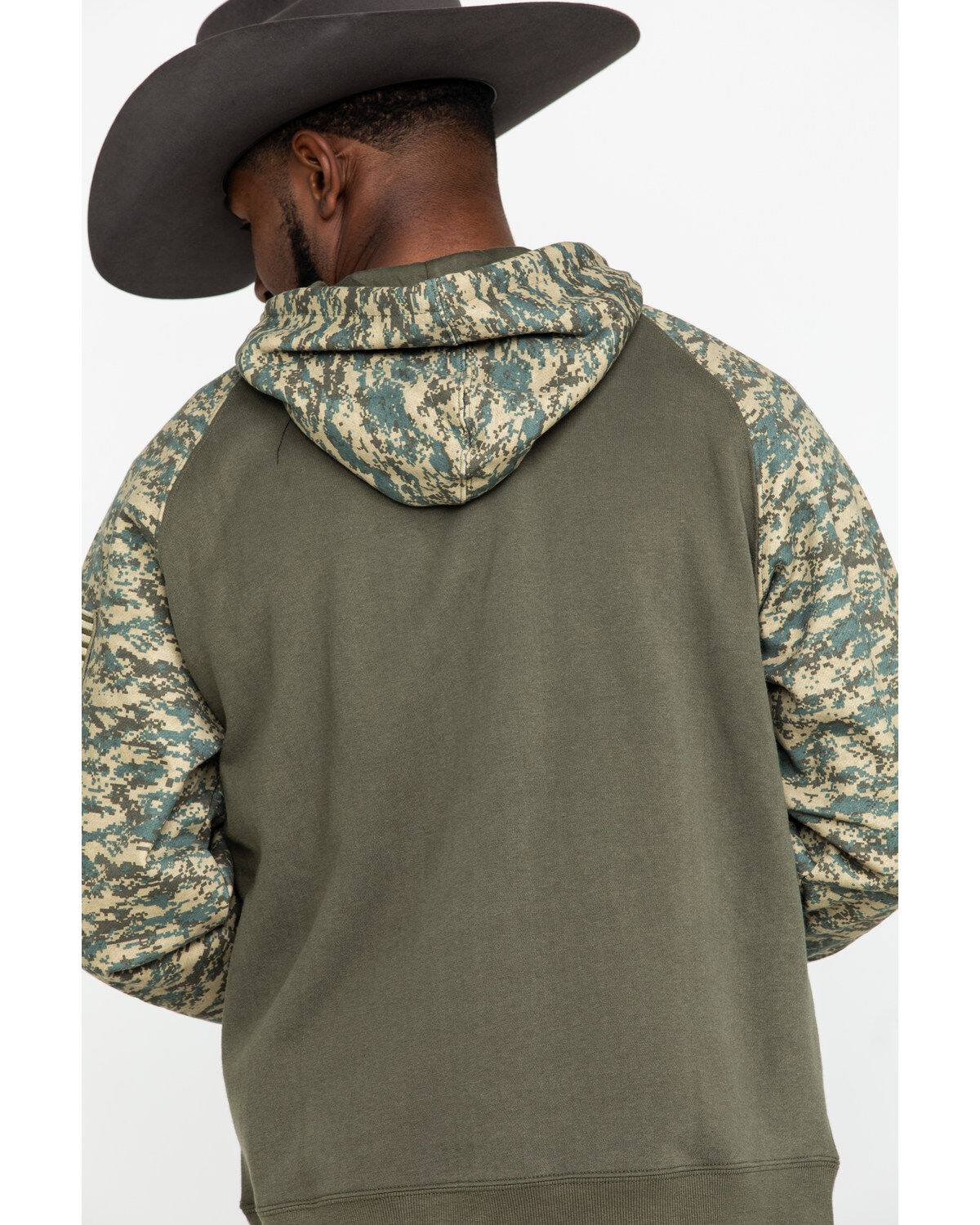 Image #5 - Ariat Men's Camo Patriot Hooded Sweatshirt, Green, hi-res