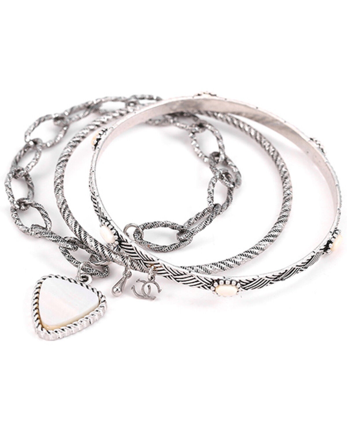 Image #1 - Cowgirl Confetti Women's Coral Keeper Bracelet Set - 3 Piece, Silver, hi-res