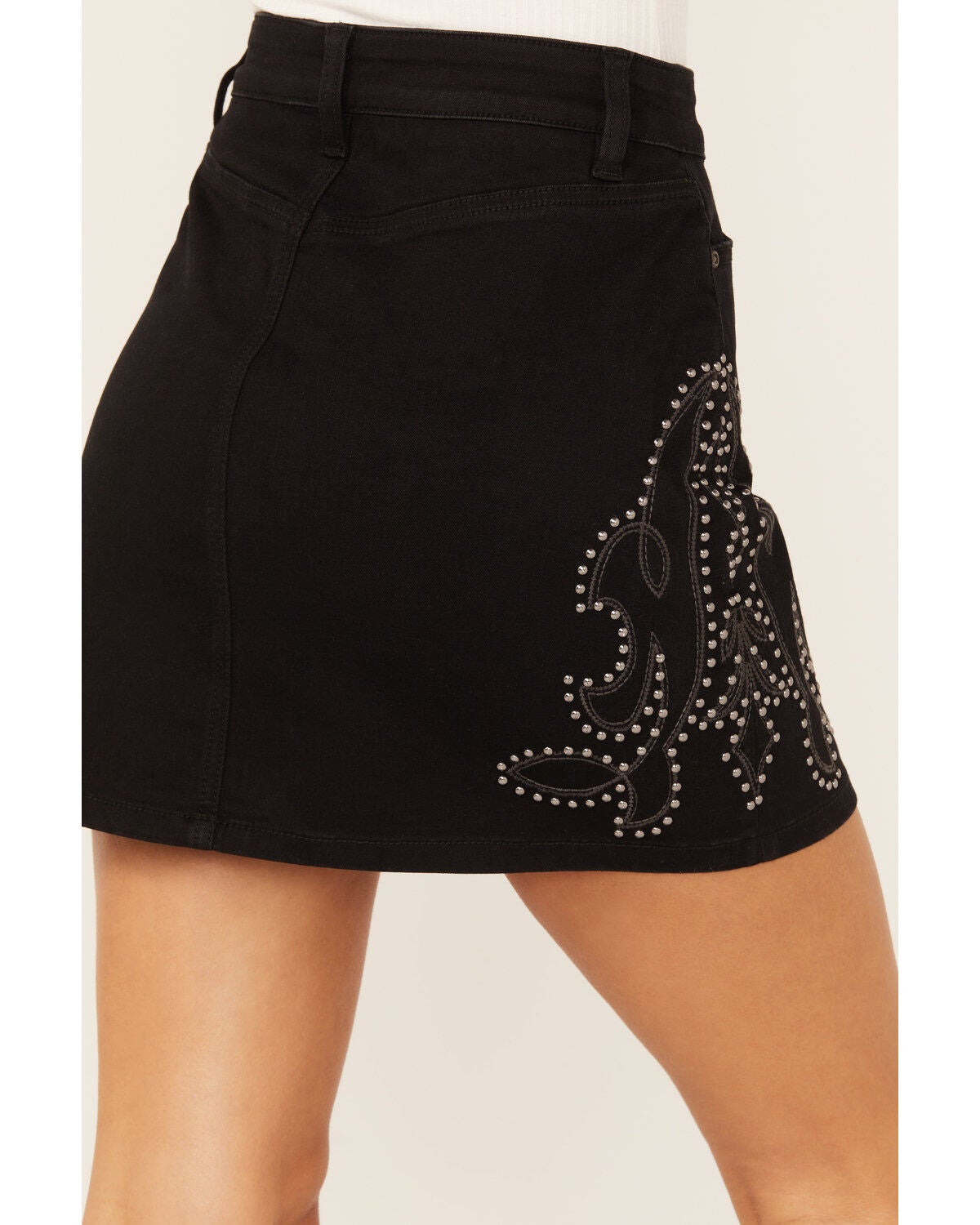 Image #4 - Idyllwind Women's Burbank Embroidered And Studded Stretch Denim Skirt, , hi-res