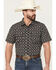 Image #1 - Cody James Men's Alpine Southwestern Stripe Print Short Sleeve Snap Western Shirt, Navy, hi-res