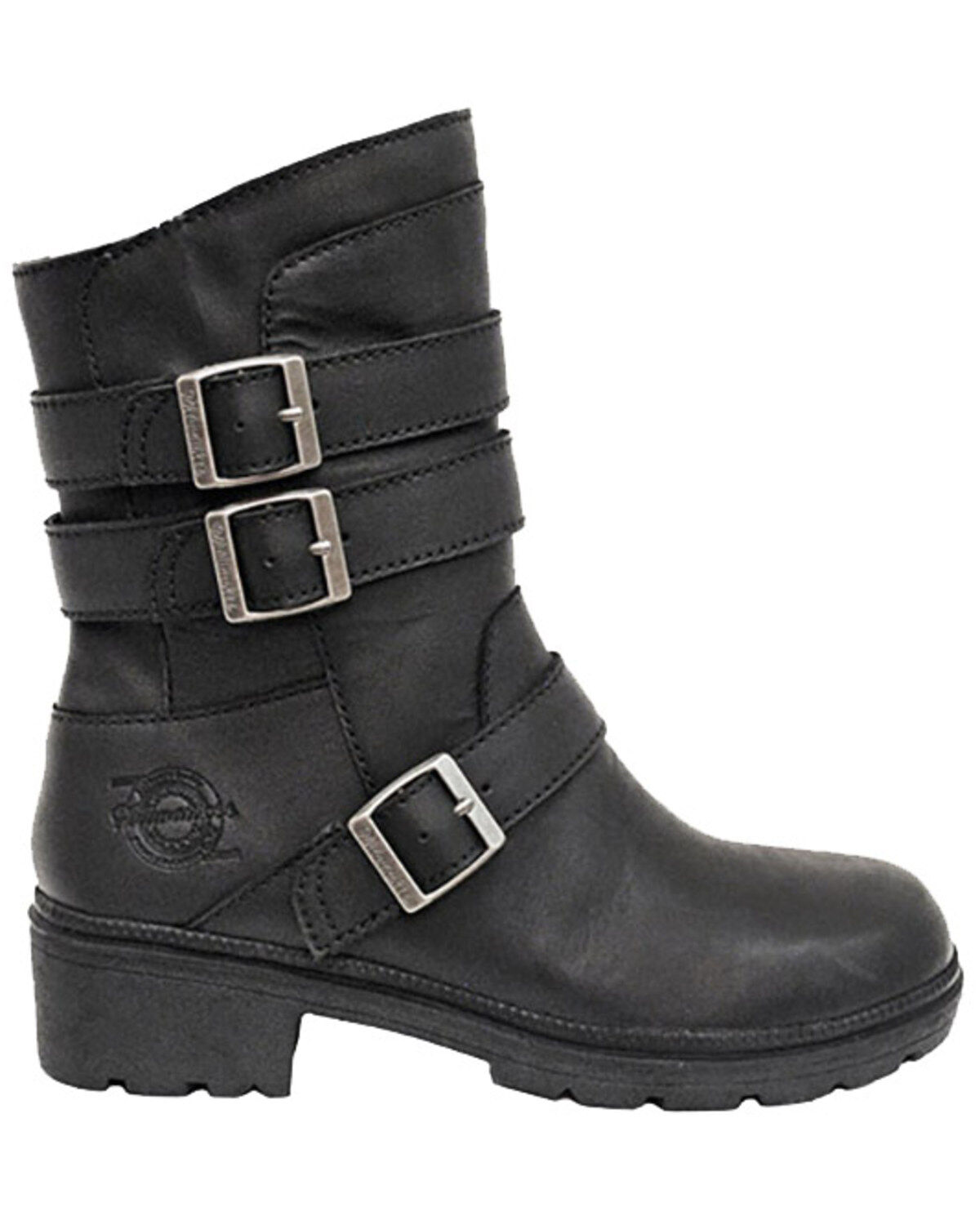 womens black leather moto boots