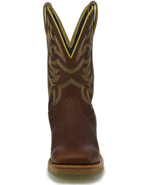 Image #4 - Justin Men's Marshal Whiskey Western Work Boots - Square Toe, Cognac, hi-res