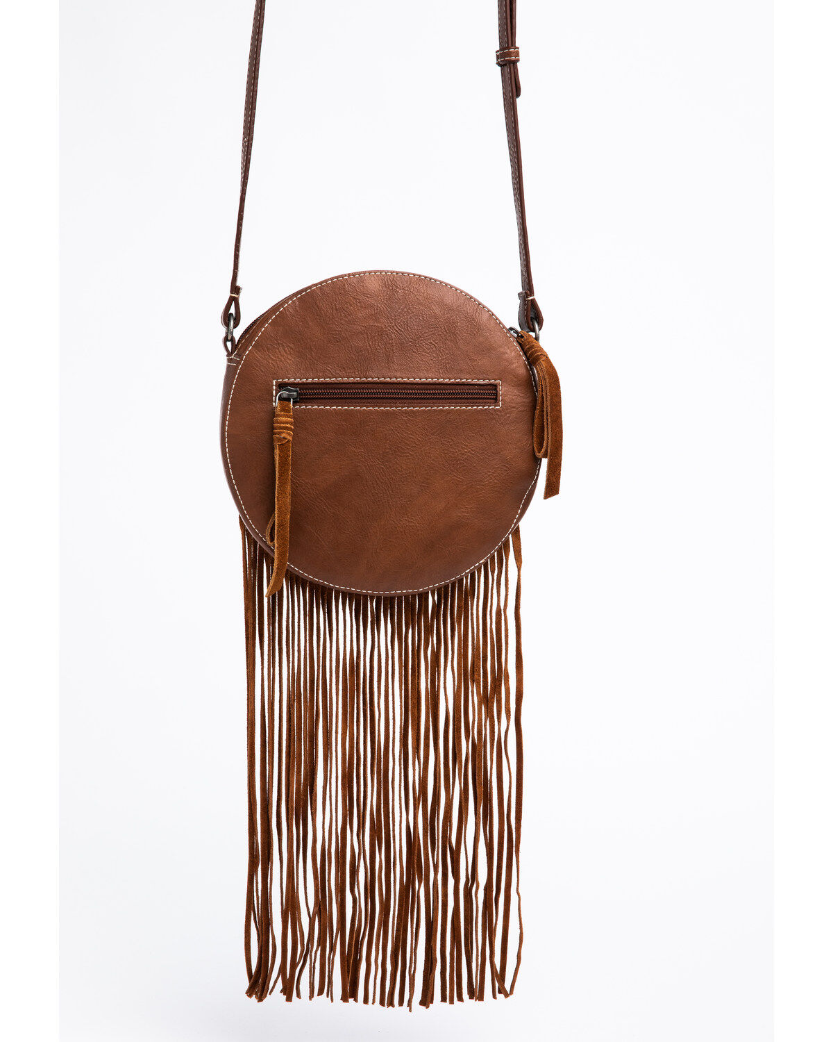 Image #3 - Shyanne Women's Aztec Serape Circle Fringe Bag, Brown, hi-res