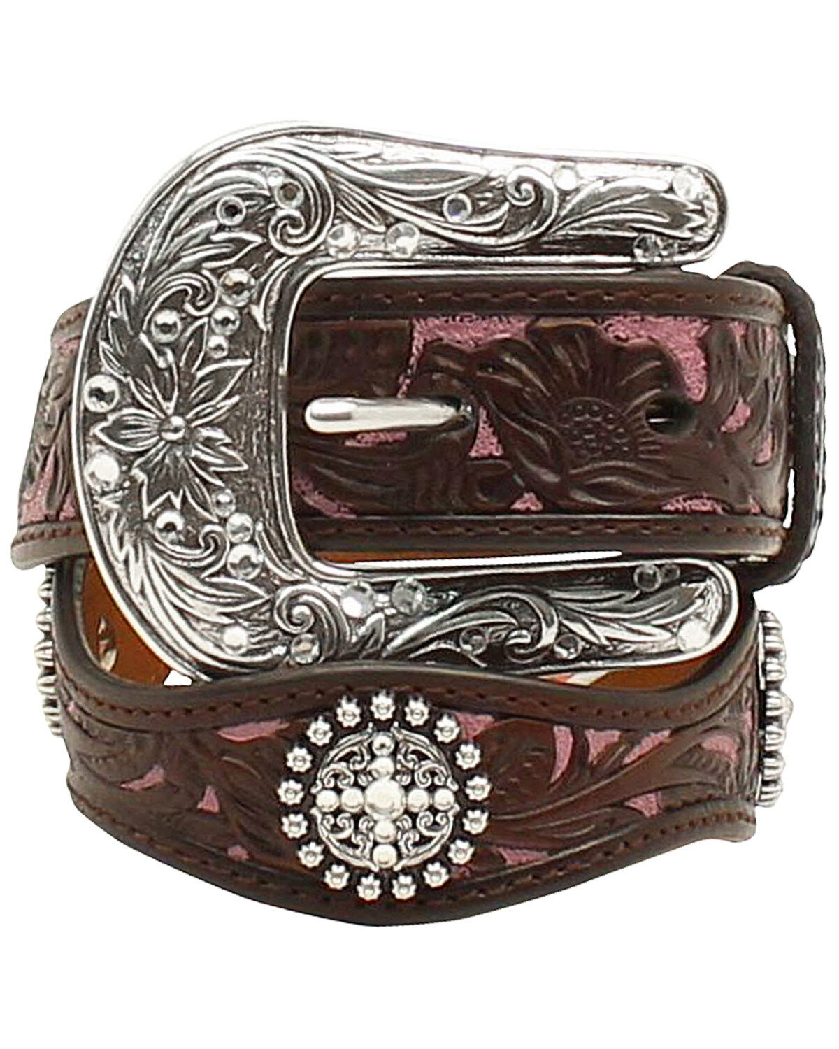 Image #1 - Ariat Girls' Scalloped Hand Tooled & Embellished Belt, , hi-res