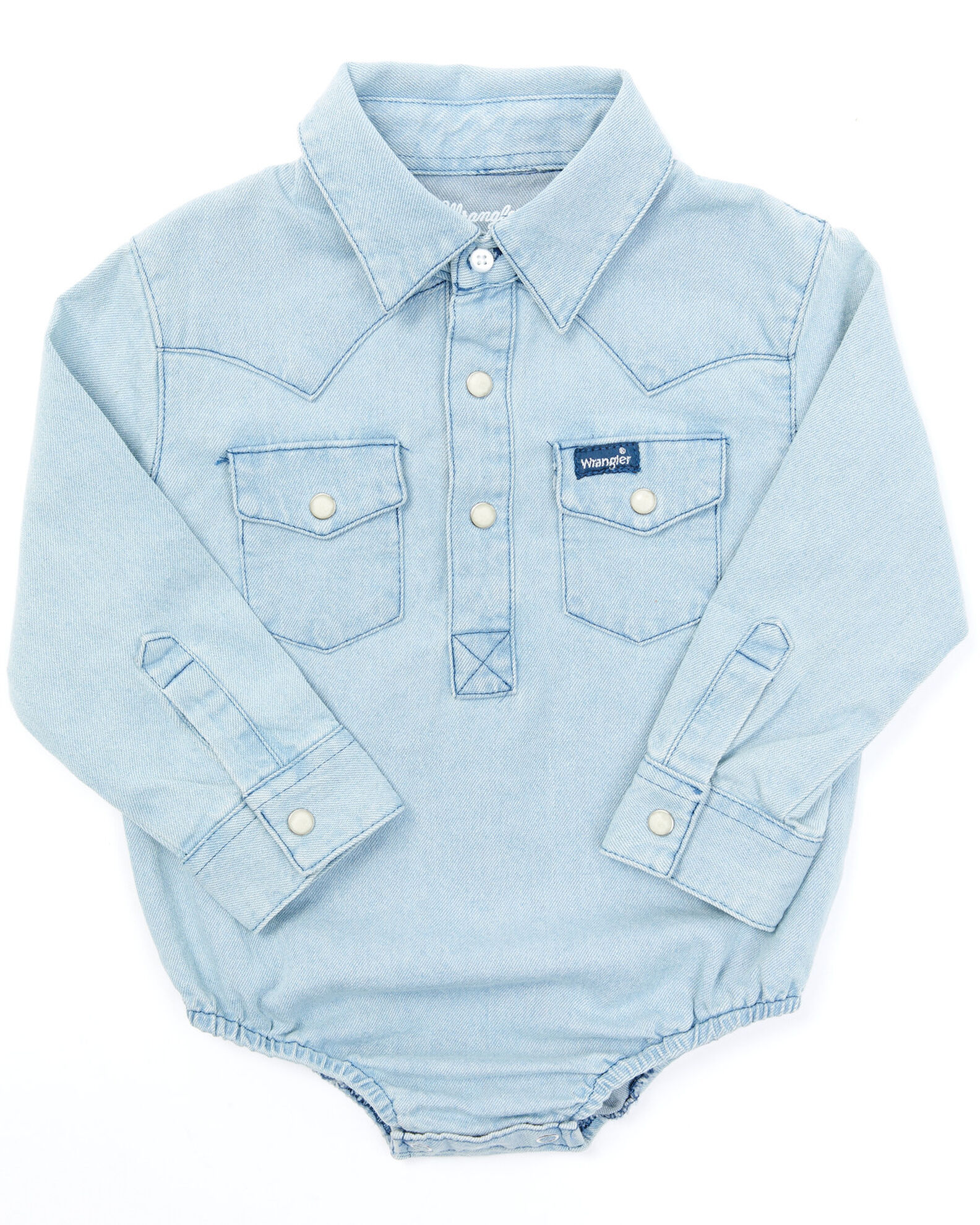 Wrangler Infant Boys Long Sleeve Collared Onesie Boot Barn