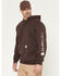 Image #2 - Carhartt Men's Loose Fit Midweight Logo Sleeve Graphic Hooded Sweatshirt, Dark Brown, hi-res