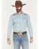 Image #1 - Pendleton Men's Light Wash Wash Gambler Long Sleeve Snap Denim Western Shirt, Light Wash, hi-res