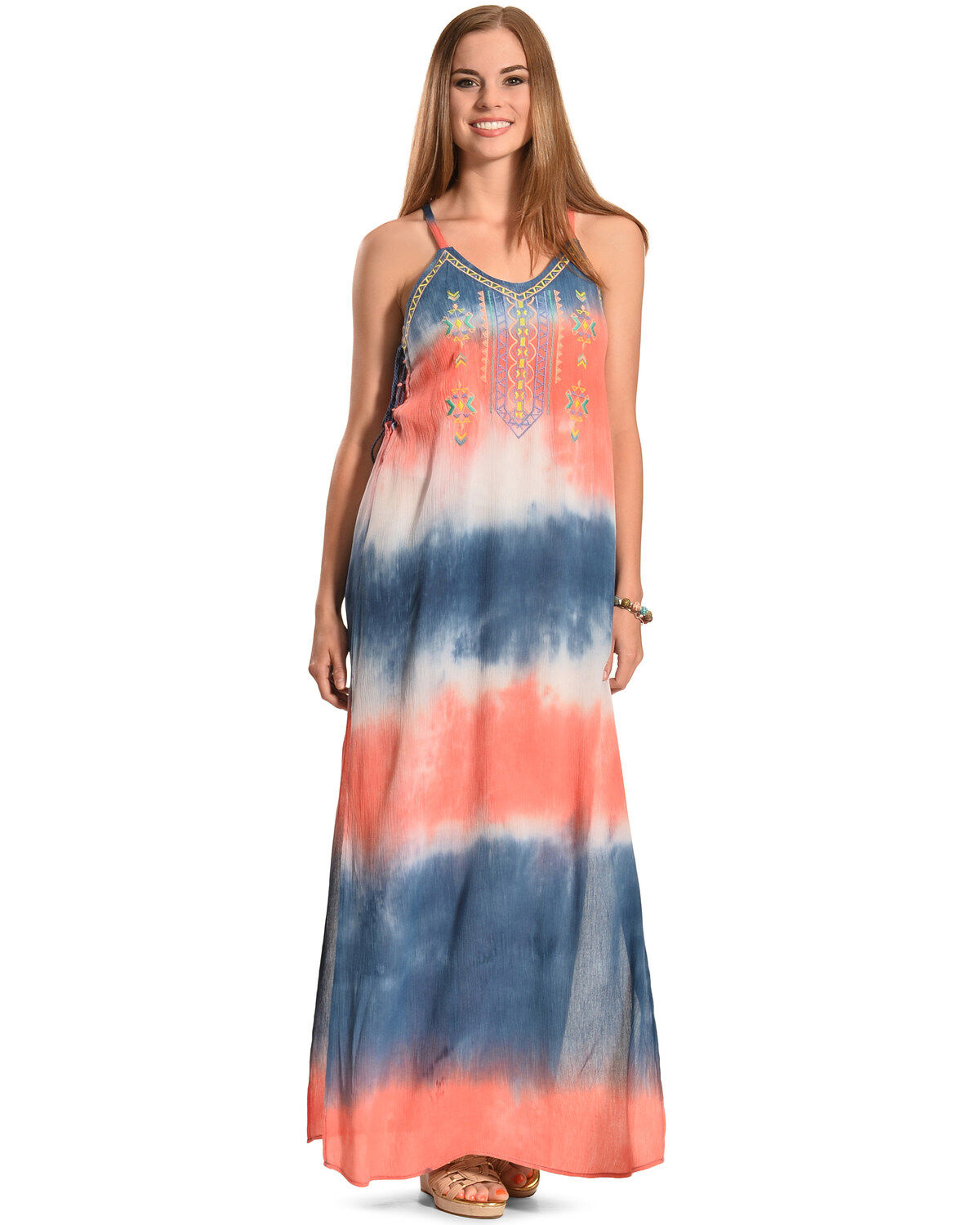 women's tie dye maxi dress