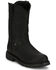 Image #1 - Justin Men's 11" Dorsal Waterproof Work Boots - Steel Toe, Black, hi-res