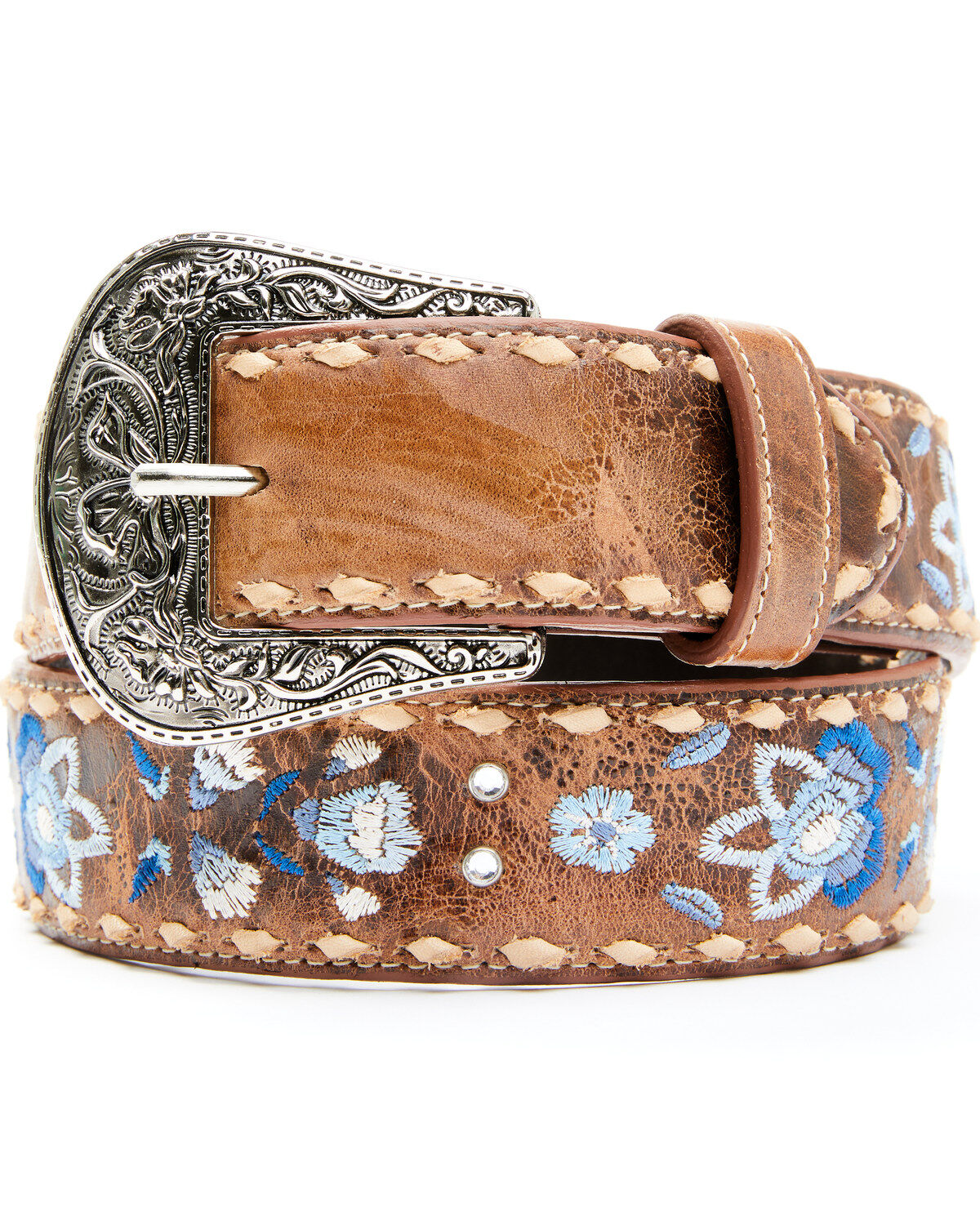 Image #1 - Shyanne Women's Shades Of Blue Floral Embroidery Belt , , hi-res