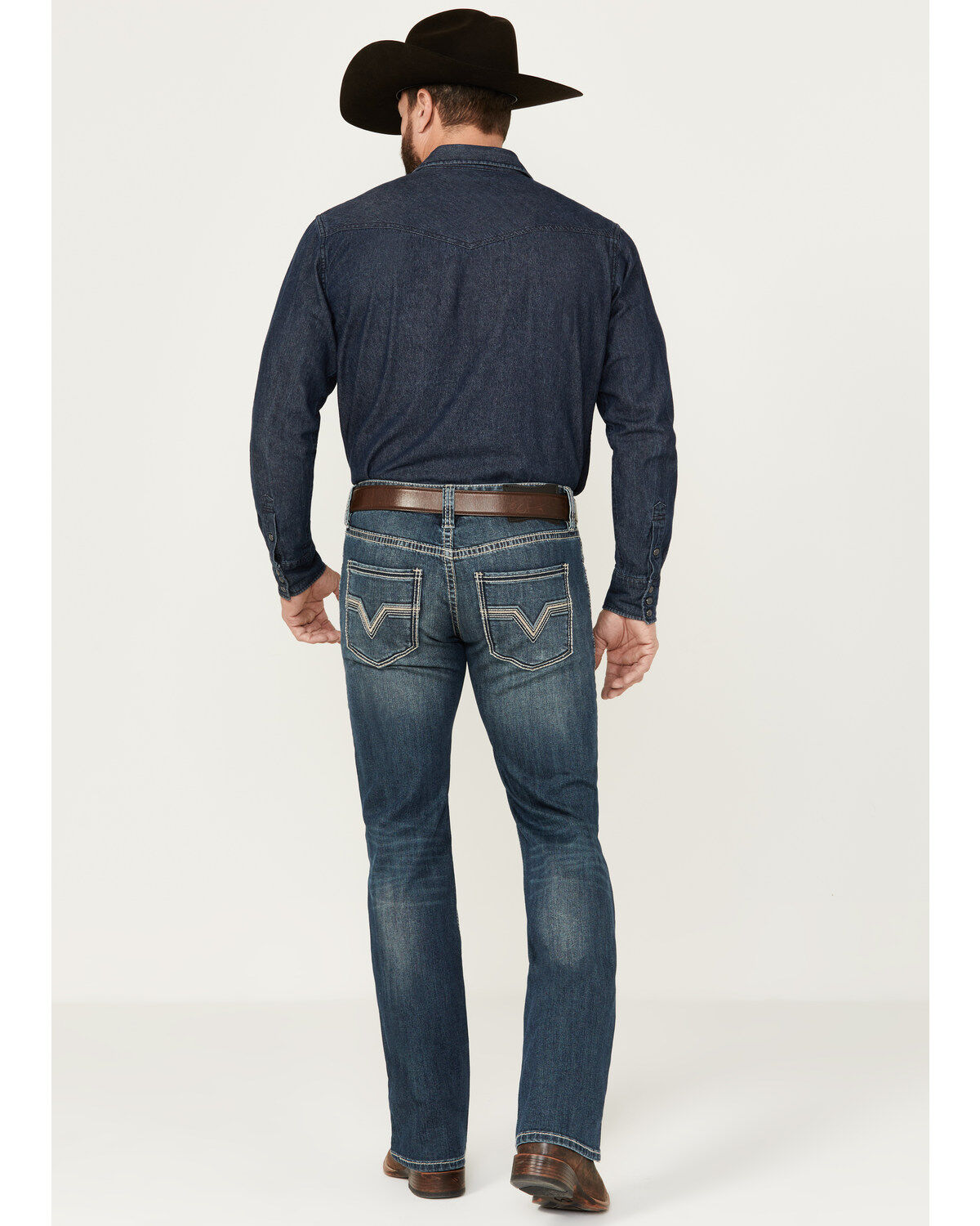 Product Name:  Rock & Roll Denim Men's Pistol Dark Vintage Wash Straight Stretch Denim Jeans