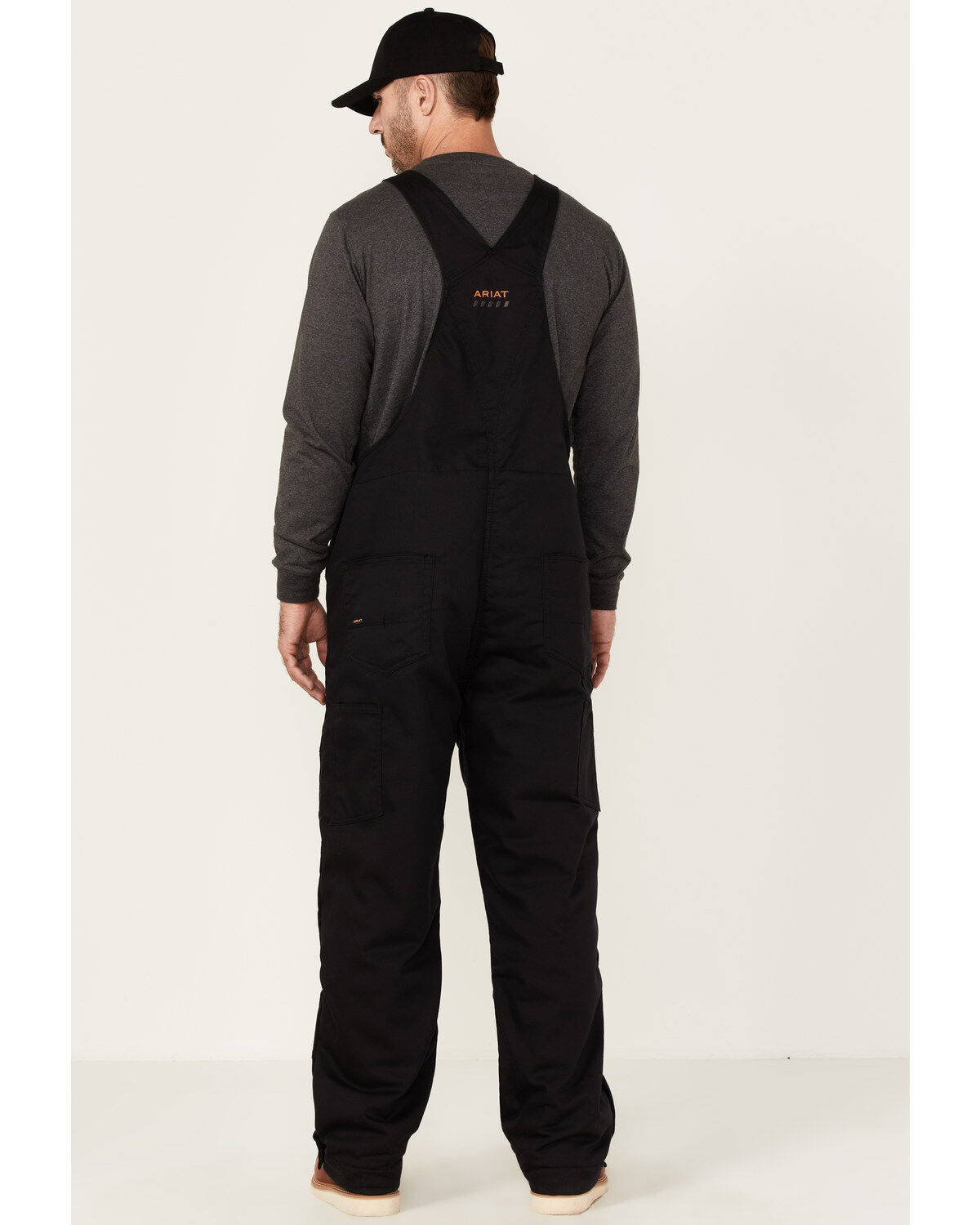 Image #4 - Ariat Rebar Men's Duracanvas Stretch Insulated Work Bib Overalls, Black, hi-res