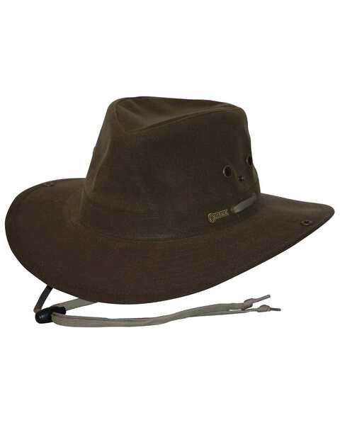 Outback Trading Co. Men's Oilskin River Guide Hat, Brown, hi-res