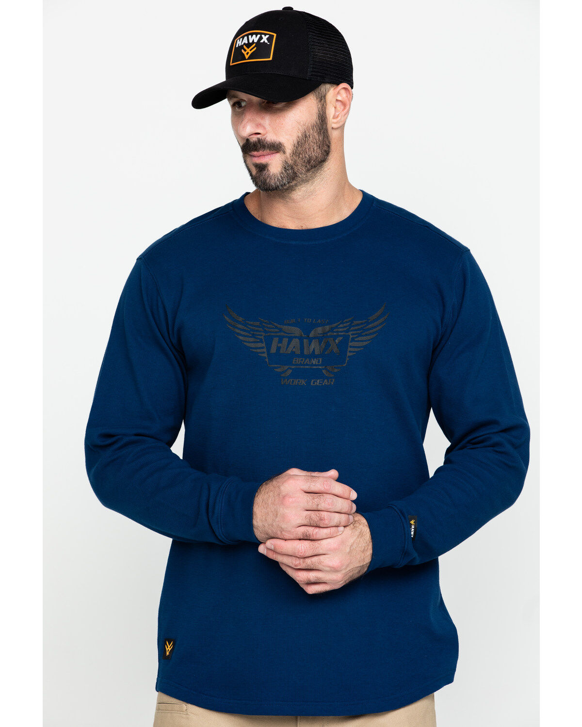 Image #5 - Hawx Men's Wings Graphic Thermal Long Sleeve Work T-Shirt, , hi-res