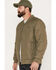 Brixton Men's Dillinger Quilted Bomber Jacket, Olive, hi-res