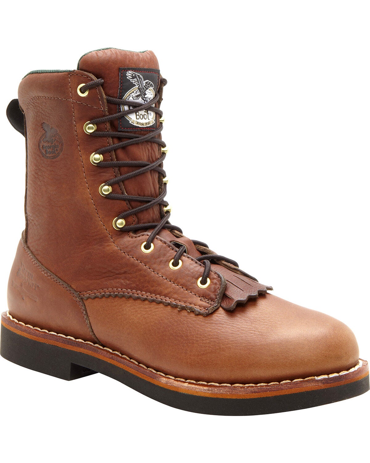 Georgia Men's 8" Lacer Work Boots, Walnut, hi-res