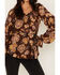 Image #3 - Shyanne Women's Belted Peasant Top, Dark Blue, hi-res