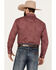 Rough Stock by Panhandle Men's Paisley Geo Print Long Sleeve Western Snap Shirt, Burgundy, hi-res
