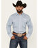Image #1 - Wrangler Men's Geo Print Logo Long Sleeve Snap Western Shirt - Tall, Blue, hi-res
