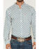 Image #3 - Ariat Men's Jaziel Southwest Diamond Long Sleeve Button-Down Fitted Western Shirt, White, hi-res