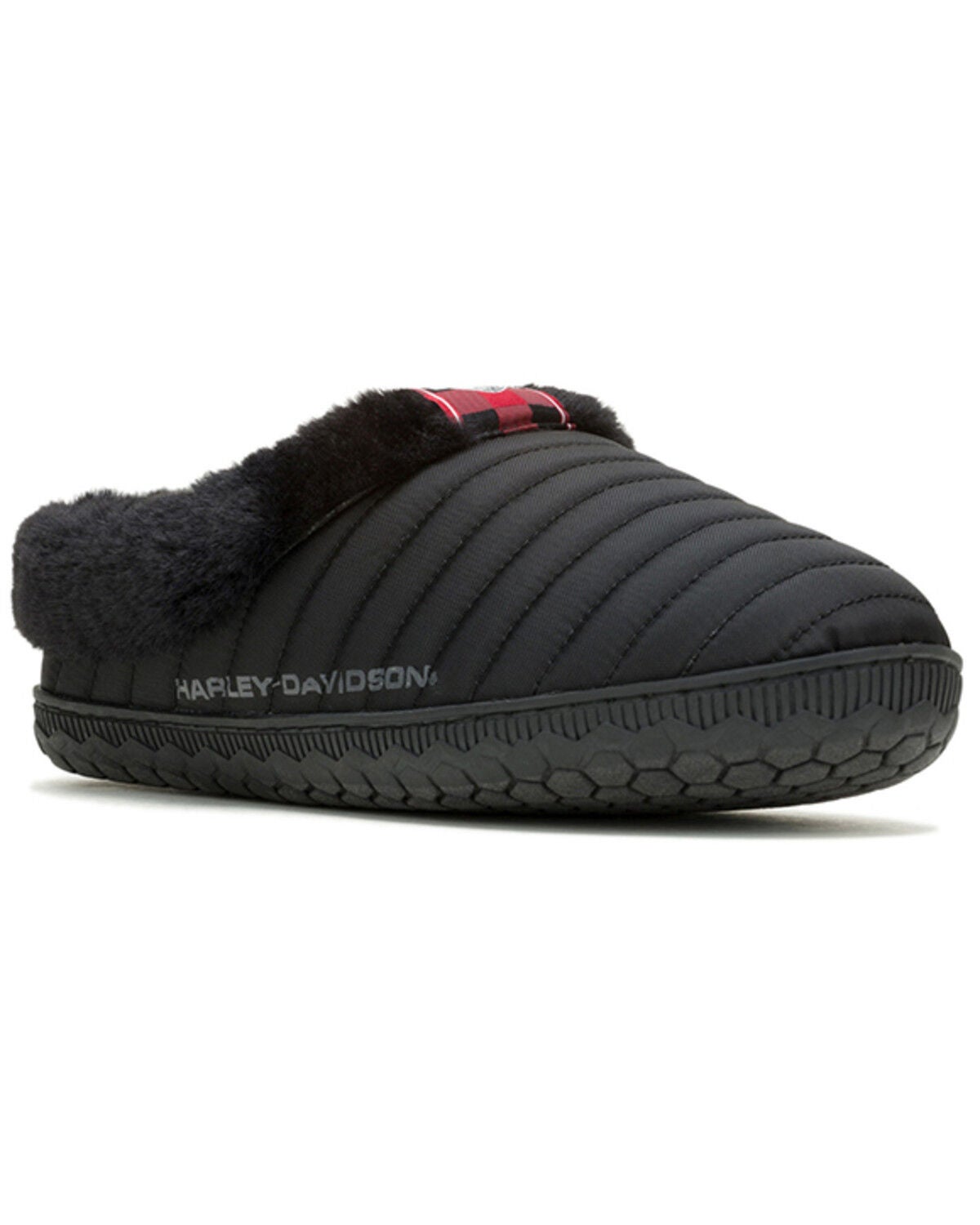 Harley Davidson Men's Cosgrove Faux Fur Lined Slippers, Black, hi-res