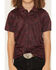 Image #3 - RANK 45&reg; Boys' Tonal Southwestern Print Short Sleeve Button-Down Polo, Burgundy, hi-res
