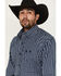 Image #2 - George Strait by Wrangler Men's Plaid Print Long Sleeve Button-Down Stretch Western Shirt - Tall, Blue, hi-res