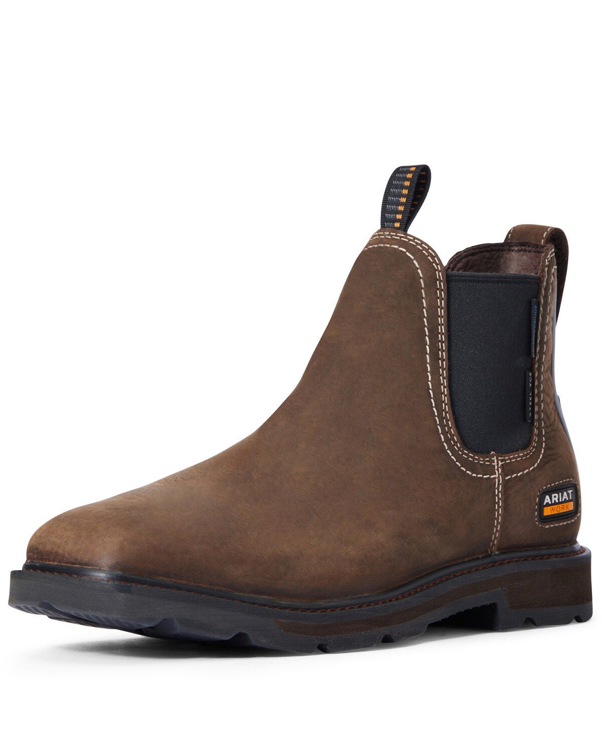 Ariat Men's Groundbreaker Water Resistant Work Boots - Steel Toe, Brown, hi-res