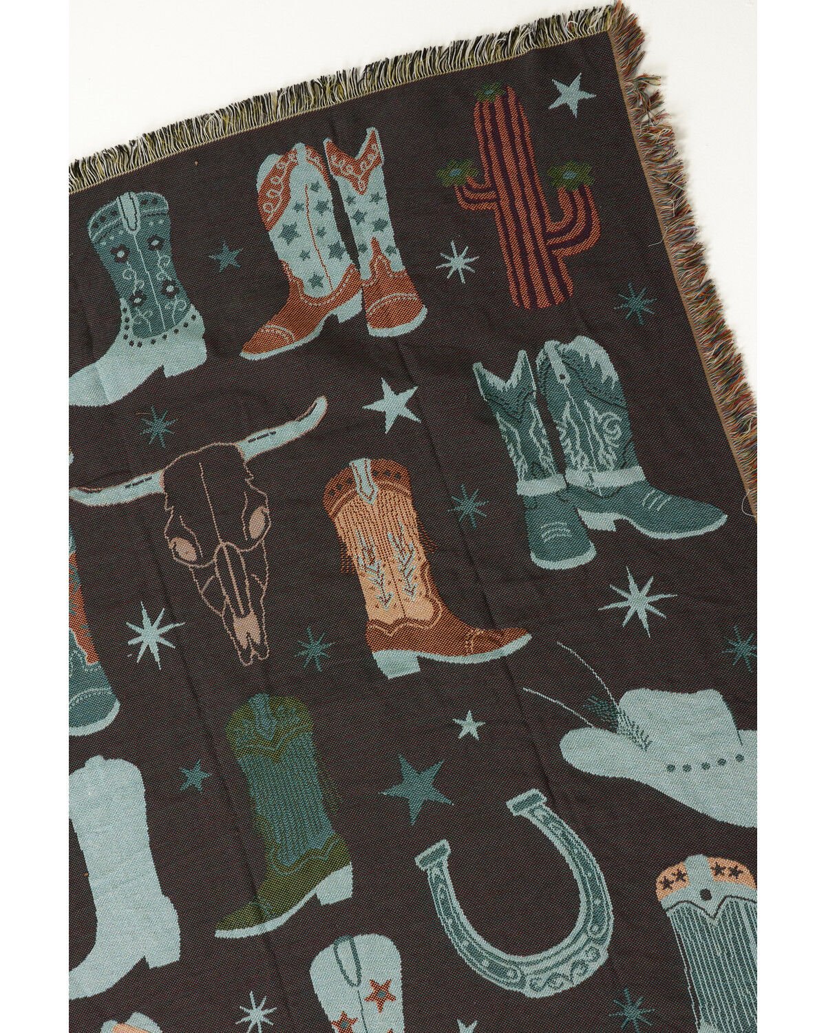 Image #2 - Boot Barn Summer Western Icons Throw Blanket, Cream, hi-res
