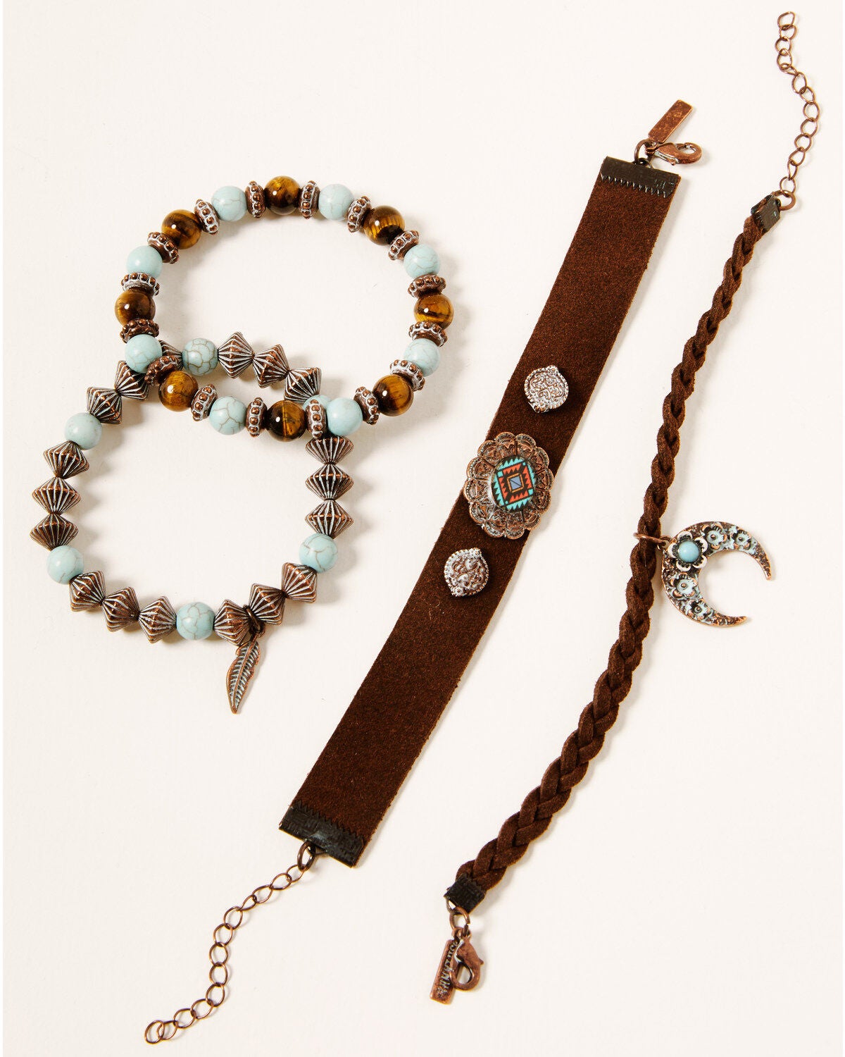 Shyanne Women's Crescent Bronze 4pc Bracelet Set, Rust Copper, hi-res