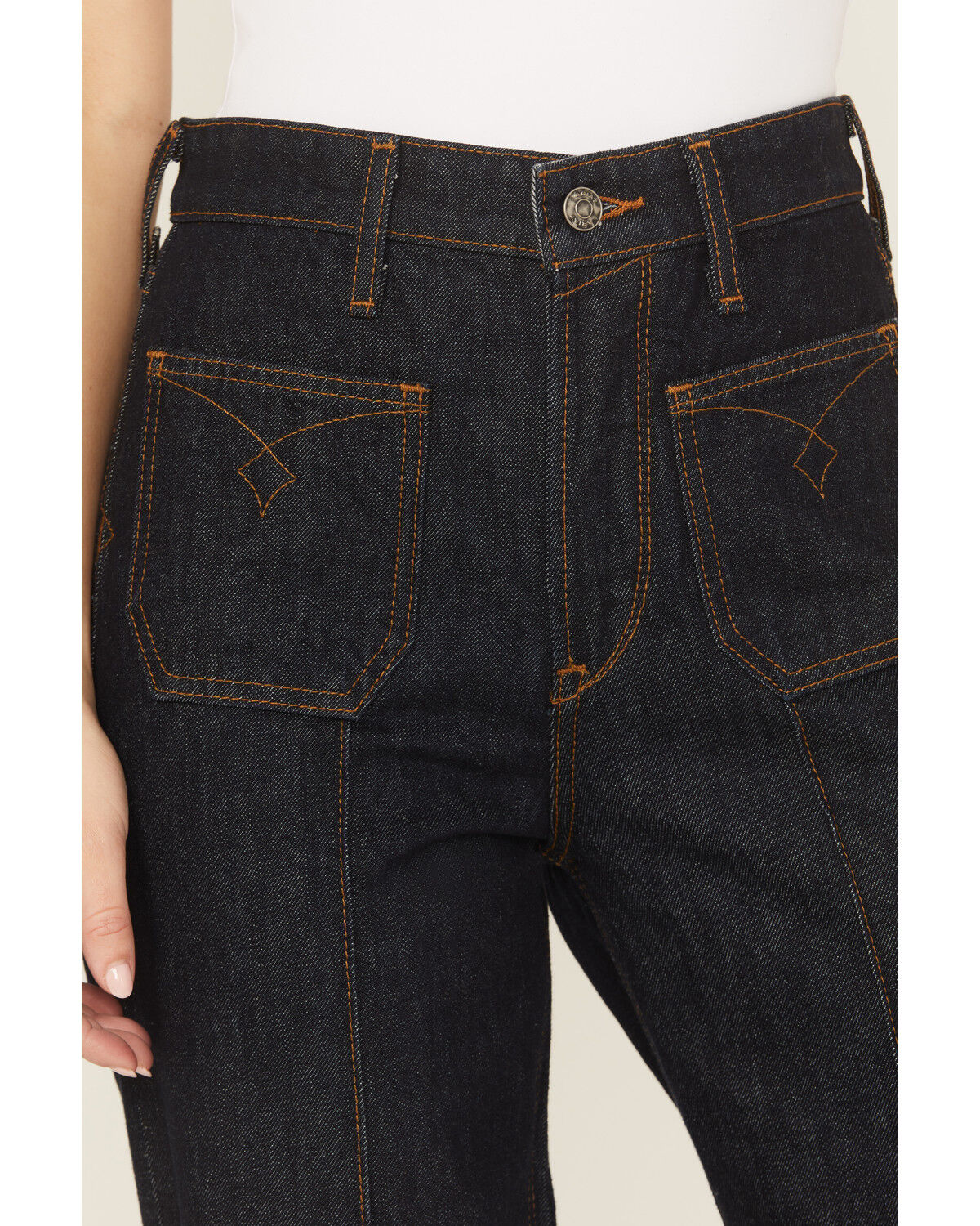 Image #2 - Ariat Women's Dark Wash Wide Leg Utility Denim Jeans, Dark Wash, hi-res