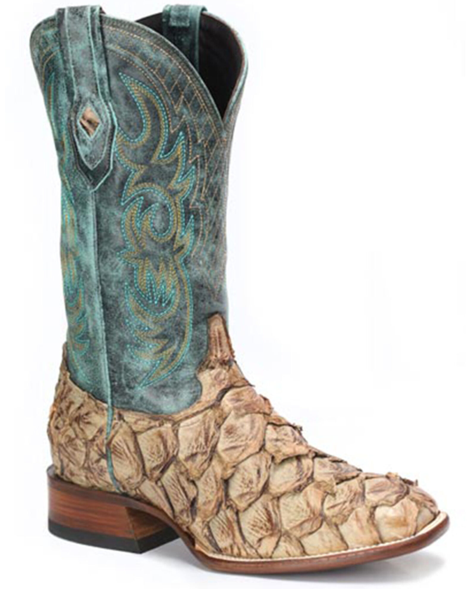 Stetson Men s Amazon Exotic Pirarucu Western Boots Square Toe