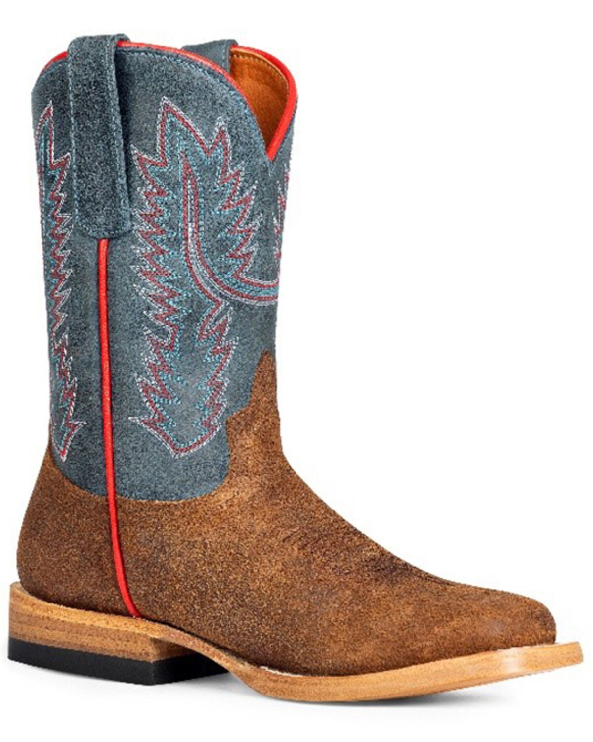 Image #1 - Horse Power Boys' Tobacco Suede Western Boots - Broad Square Toe, Tan, hi-res