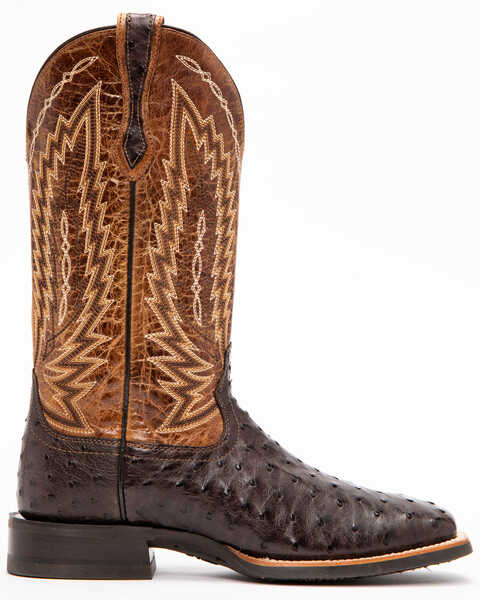 Image #2 - Ariat Men's Brown Platinum Full Quill Ostrich Boots - Square Toe , , hi-res