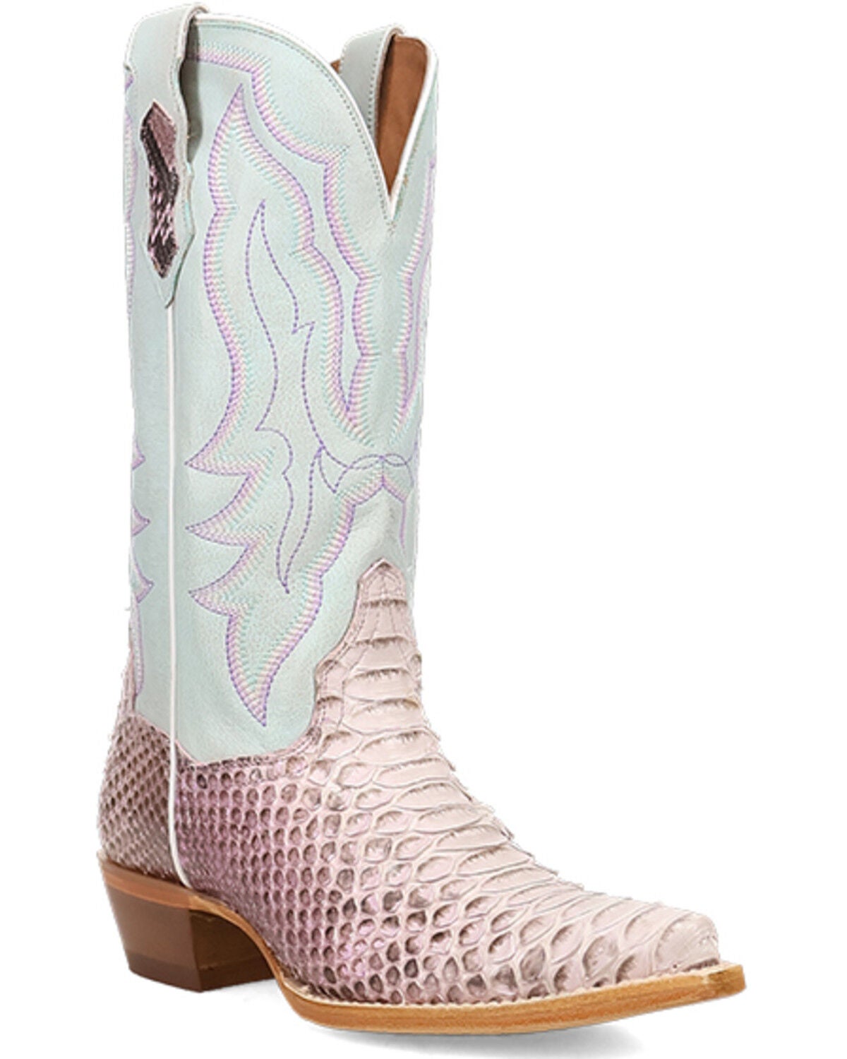 Image #1 - Dan Post Women's Petunia Exotic Python Western Boots - Snip Toe, Purple, hi-res