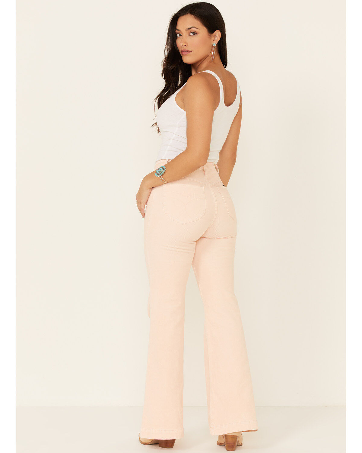 Image #2 - Rolla's Women's Eastcoast Corduroy Flare Jeans, Light Pink, hi-res