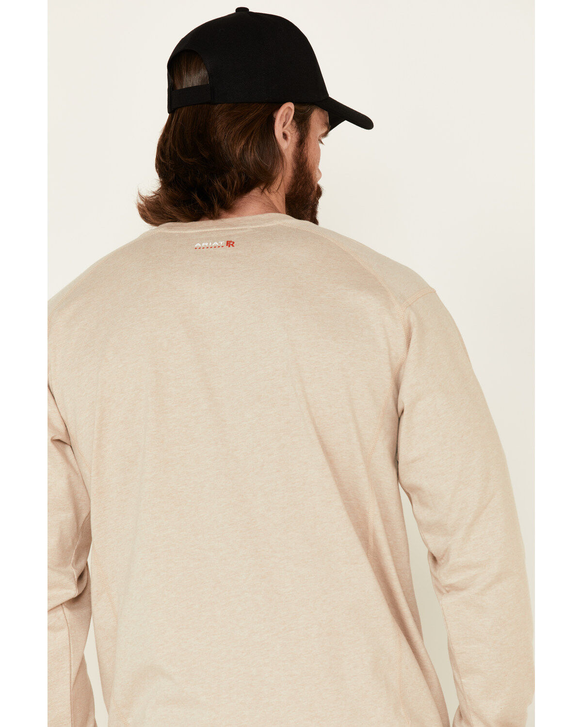 Image #5 - Ariat Men's FR Air Long Sleeve Work Long Sleeve Henley Shirt, Sand, hi-res