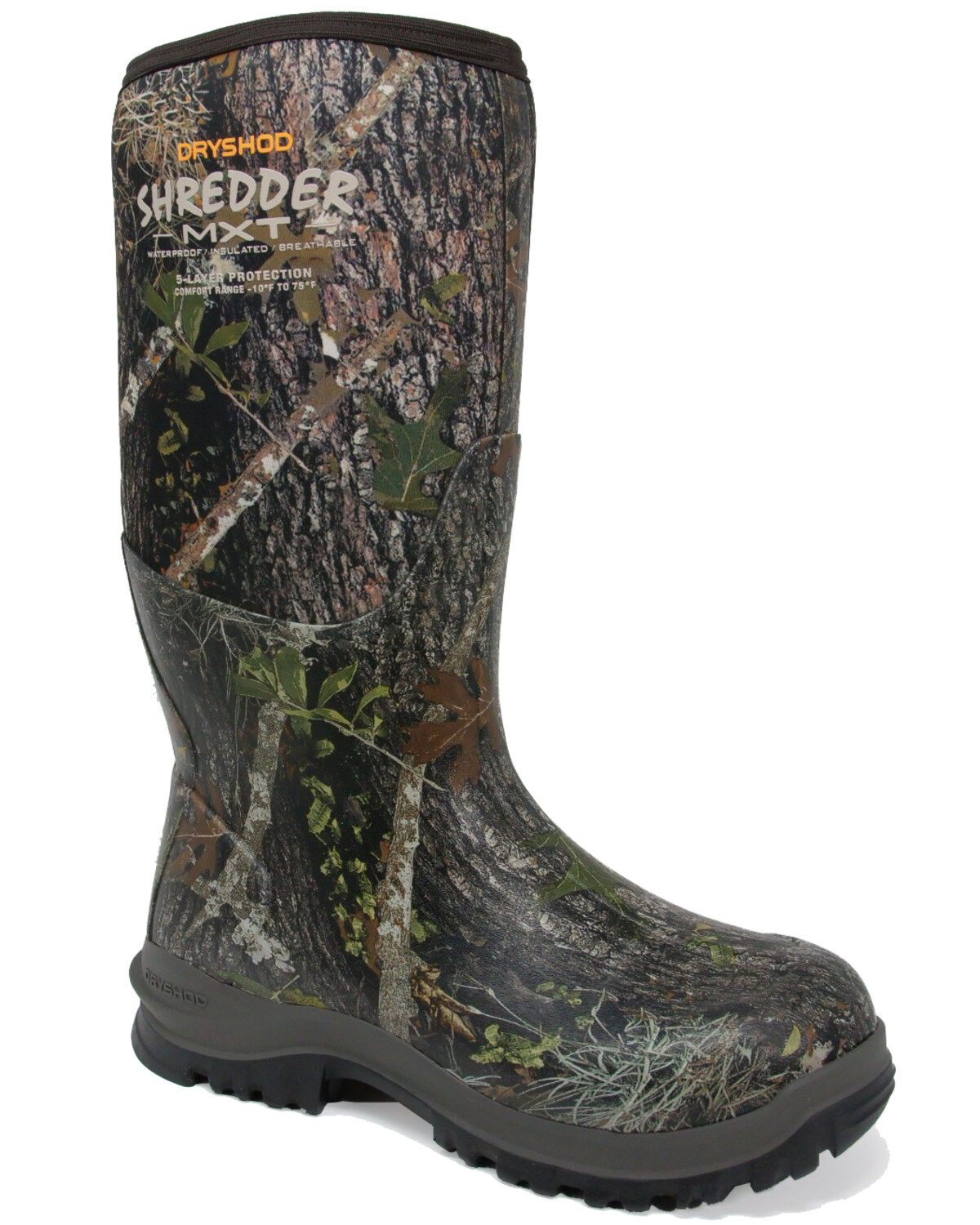 Dryshod Men's Shredder MXT Rubber Boots - Round Toe, Camouflage, hi-res